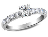 9/10 Carat (ctw Color H-I, Clarity I1-I2) Diamond Engagement Ring 14K White Gold
